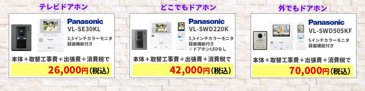 インターホン交換費用の一例